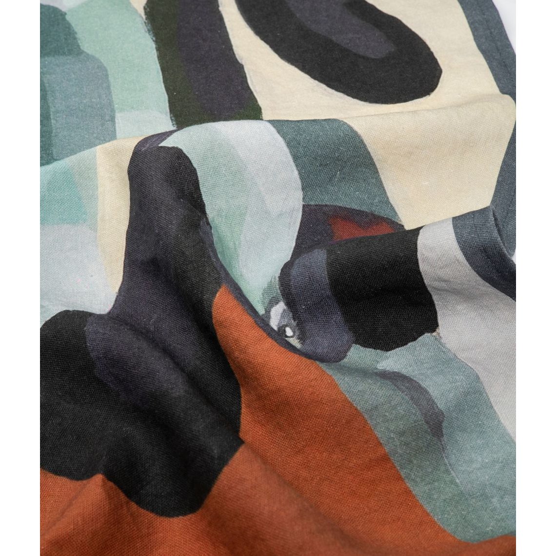 Linen beach towel Crane - Agnė Kišonaitė