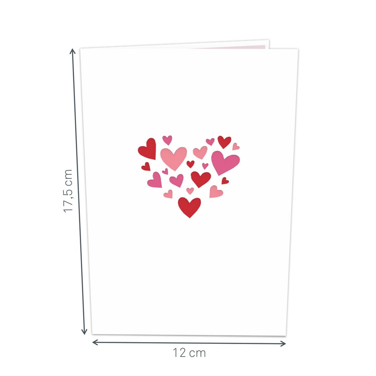 Biglietto pop-up con albero a forma di cuore e tortore