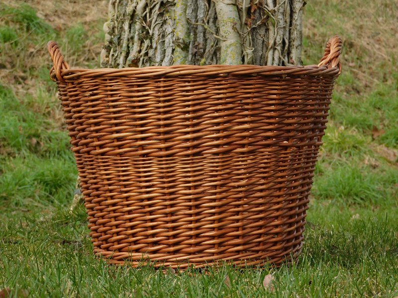 Cesta de mimbre vintage – Grande – Ratán