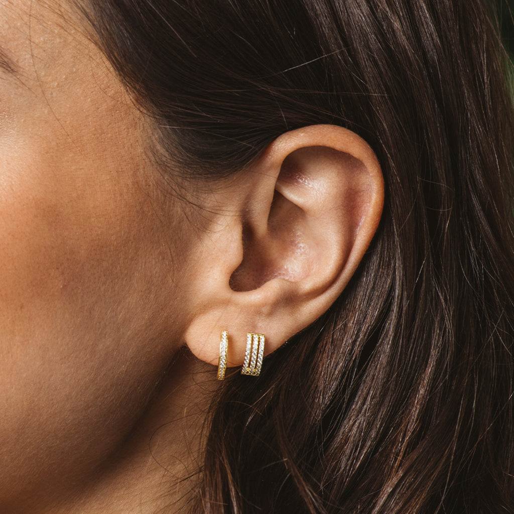 Gold plated silver creole earrings