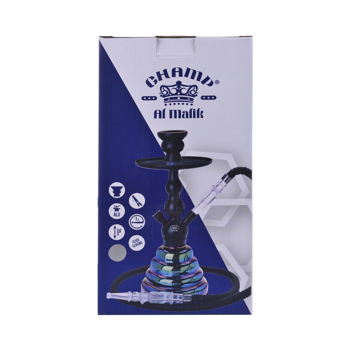 Chicha Fes Silver and Rainbow i szczypce - Narguile - Fajka wodna - 35 cm