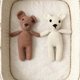 Luna-Leena dog Bella cuddle brown - organic cotton - 0+ - hand crocheted in Nepal