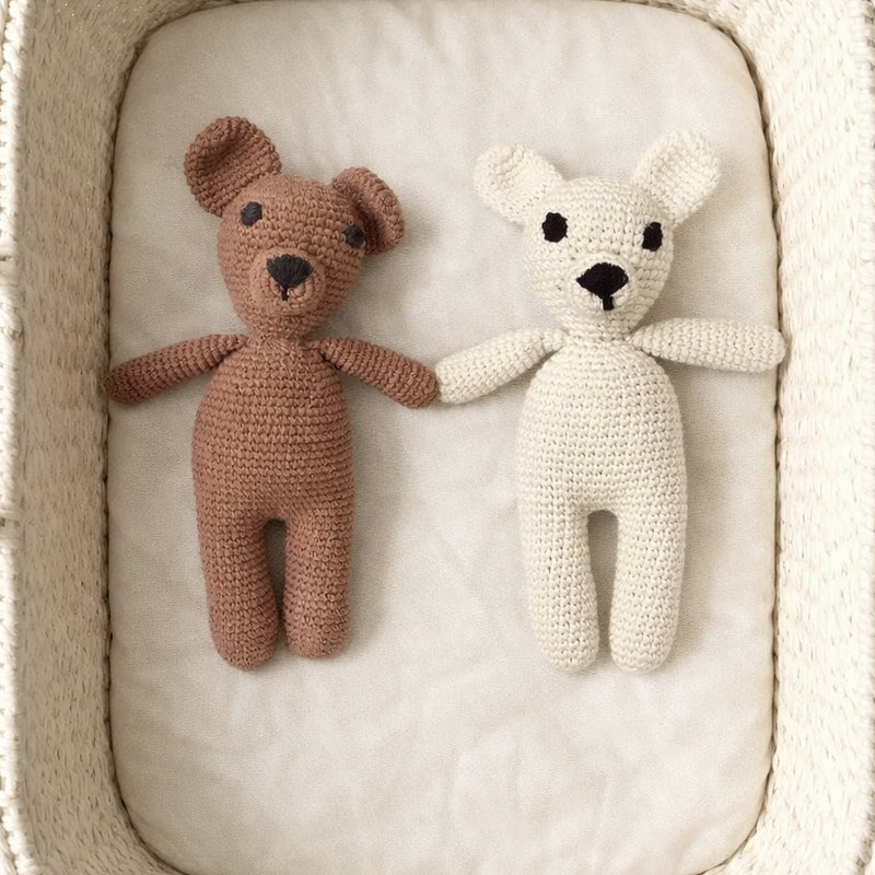 Luna-Leena dog Bella cuddle brown - organic cotton - 0+ - hand crocheted in Nepal