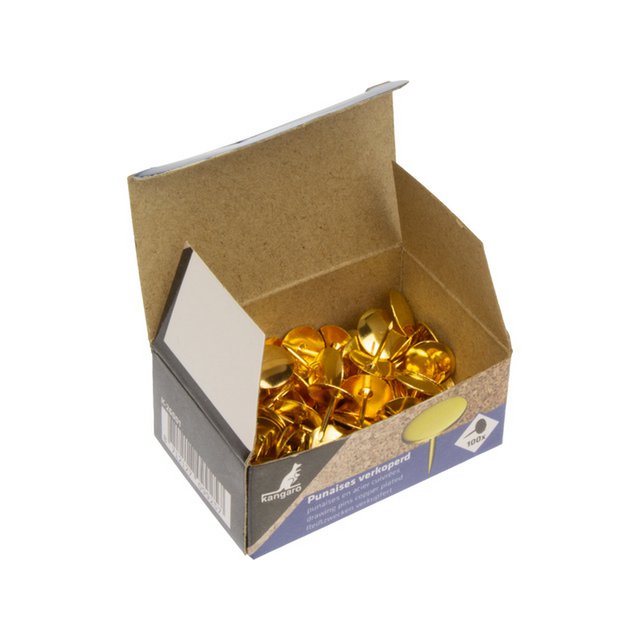 Chinchetas Kangaro bañadas en cobre, 100 piezas en una caja