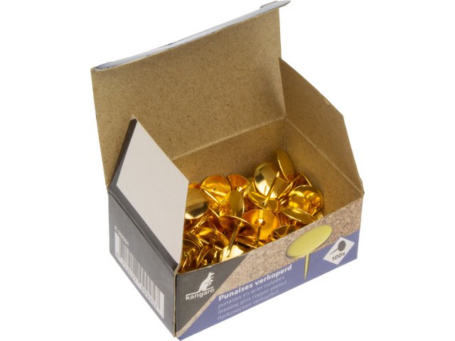 Chinchetas Kangaro bañadas en cobre, 100 piezas en una caja