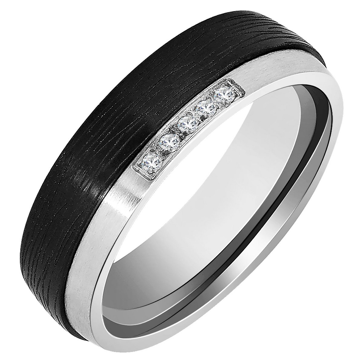Anello da partner da donna "Urban Vows" in acciaio inossidabile, bicolore, misura. 60
