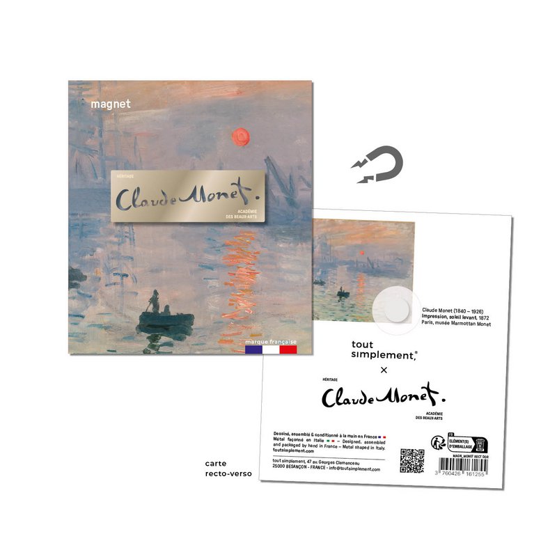 full display 72 metal magnets signature Claude Monet