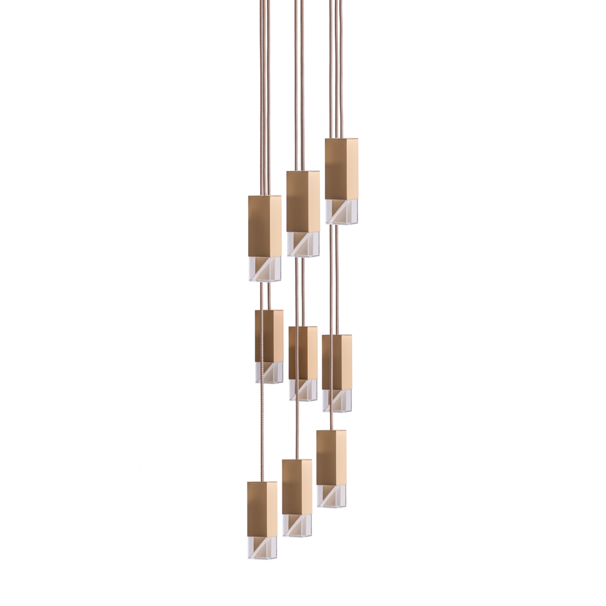 Lampe/en 9-lys lysekrone af messing