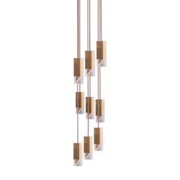 Lampe/en 9-lys lysekrone af messing