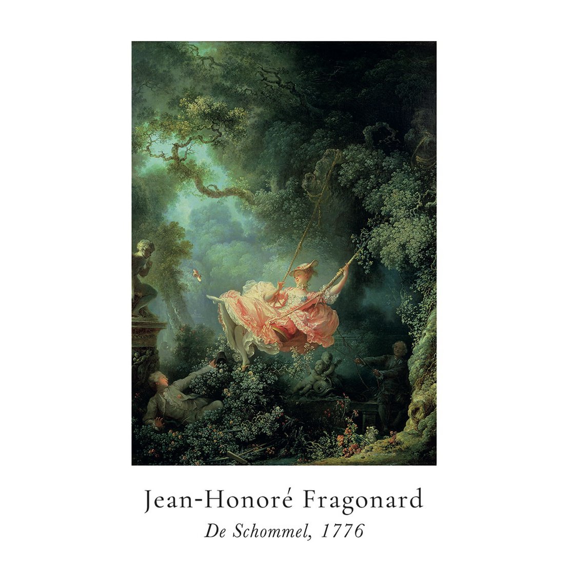 Póster Jean-Honoré Fragonard - El Columpio en Passe-partout