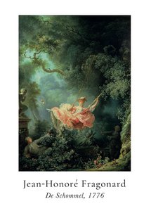 Poster Jean-Honoré Fragonard - Die Schaukel im Passepartout
