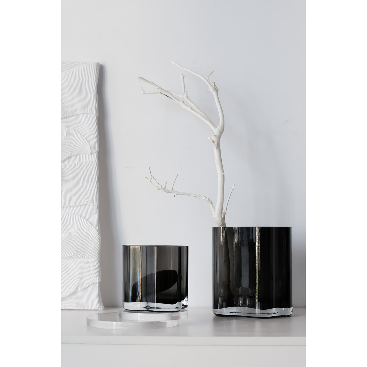 New modern design vase inspired by CORAL and Aalto, COR13 GRey