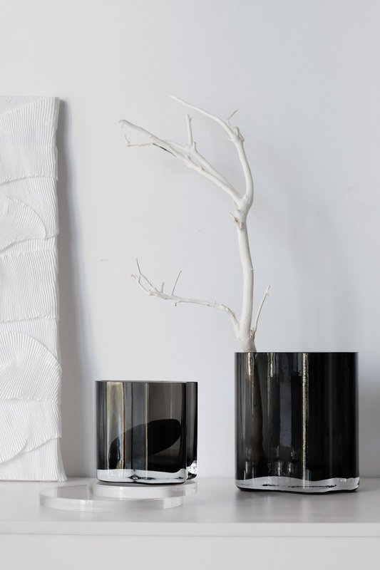 New modern design vase inspired by CORAL and Aalto, COR13 GRey