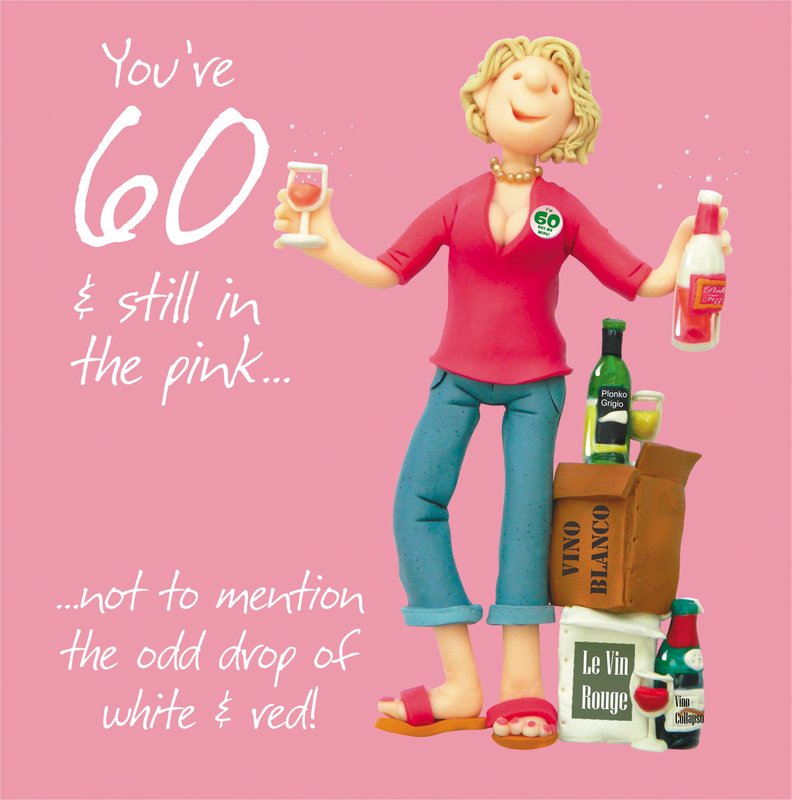 Biglietto d'auguri numerato 60 e Still in the Pink
