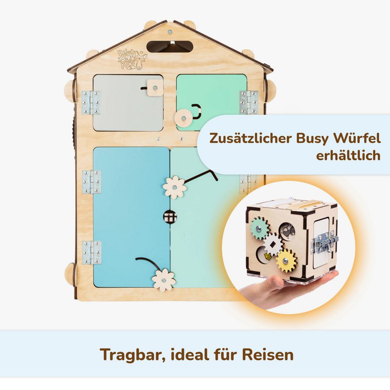 Set - BusyBoard maison natura/menthe et cube créatif