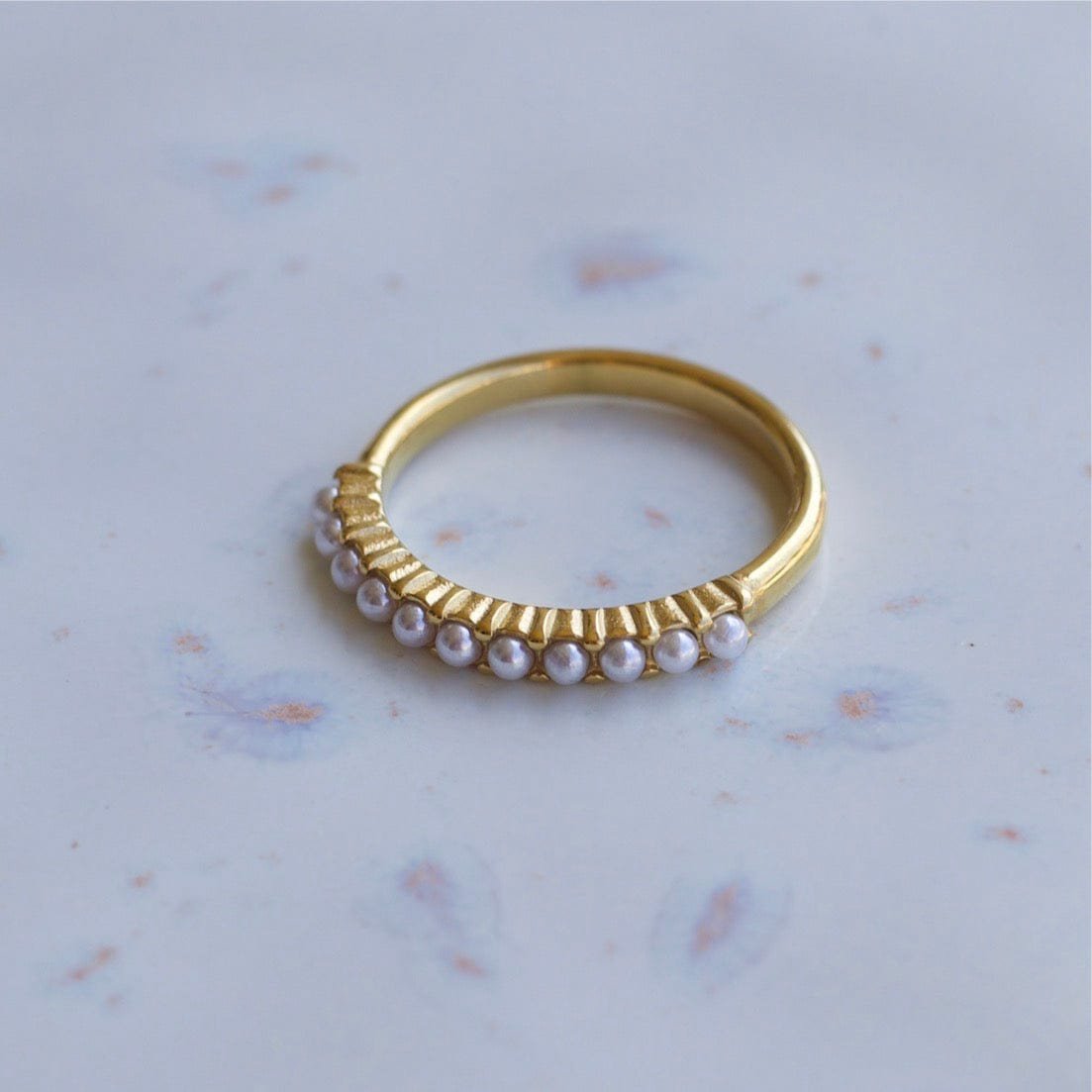 Africa - Anello vintage con perla in oro