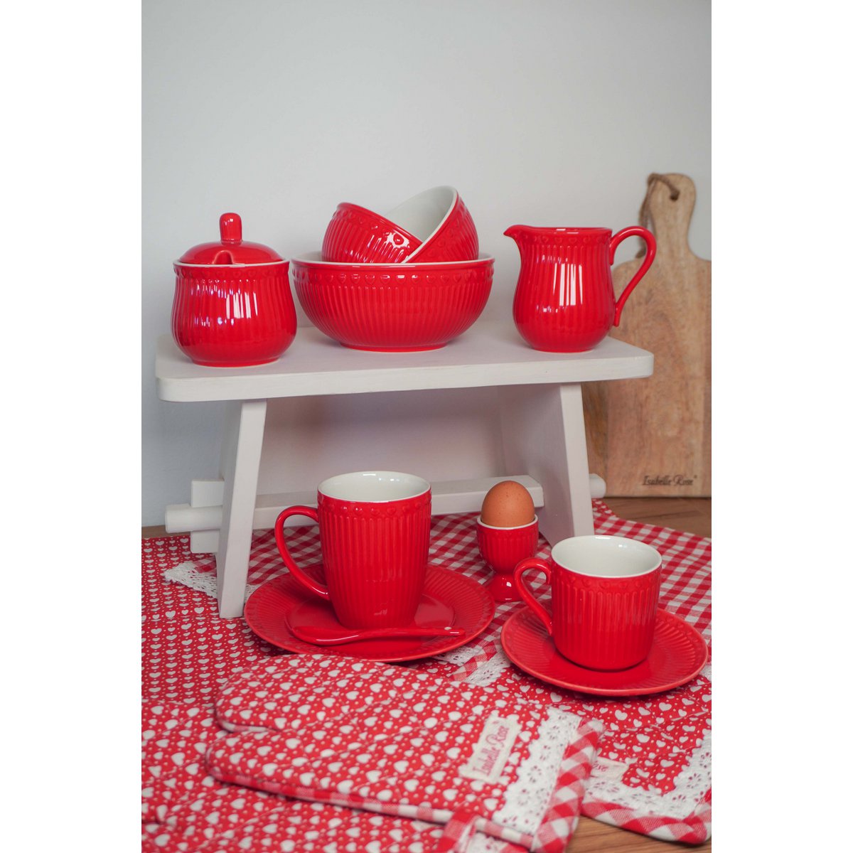 Cukiernica porcelanowa LOVE w kolorze czerwonym Isabelle Rose