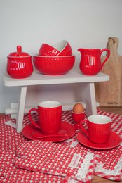 Cukiernica porcelanowa LOVE w kolorze czerwonym Isabelle Rose