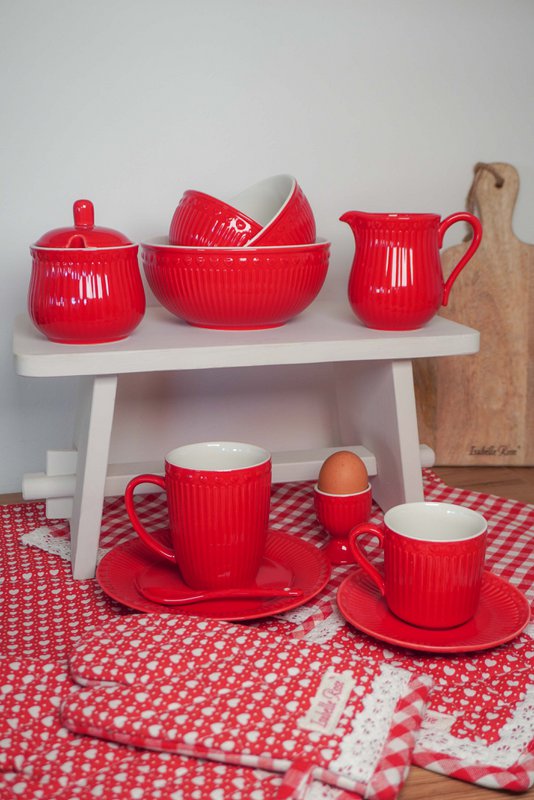 Cukiernica porcelanowa LOVE w kolorze czerwonym Isabelle Rose