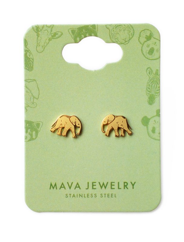 Mava Oorbellen - Olifant Goud