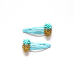 Pasadores para el pelo - Piña - Azul exótico