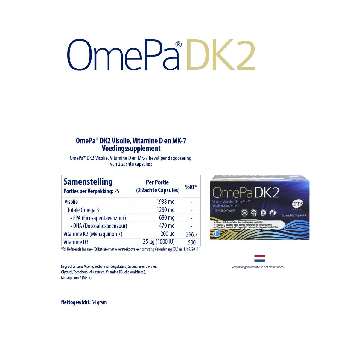 OmePa DK2 | Omega-3 & Vitamin D3 + K2 Supplement