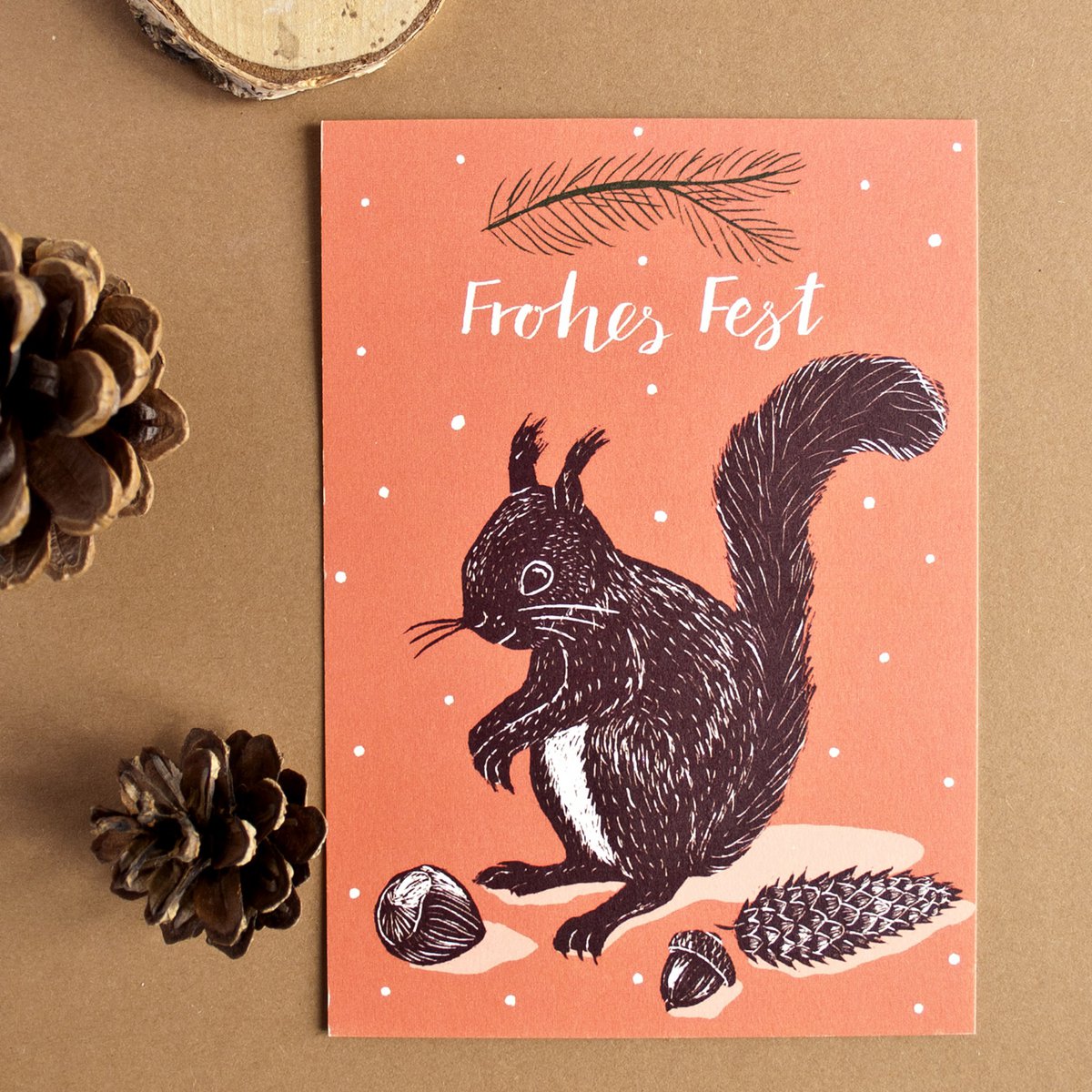Weihnachtskarte Eichhörnchen