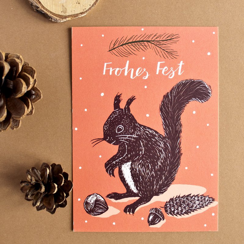 Weihnachtskarte Eichhörnchen