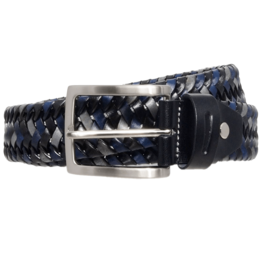 34 mm Tri-Color Elastic Weave Bælte Sort