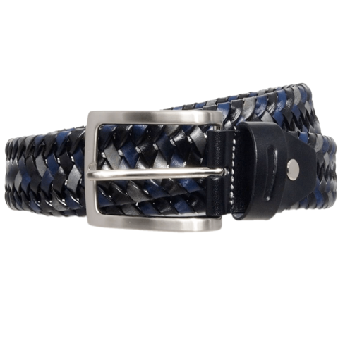 34 mm driekleurige elastische geweven riem zwart