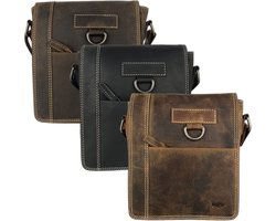 Cognac -colorowana skórzana torba na ramię z Arrigo - wszechstronna torba crossbody