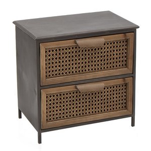 TAFEL MET 2 LADES METAAL EN RATAN HH294415 NO11