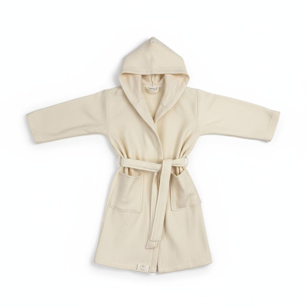 Children's bathrobe beige made of 100% cotton