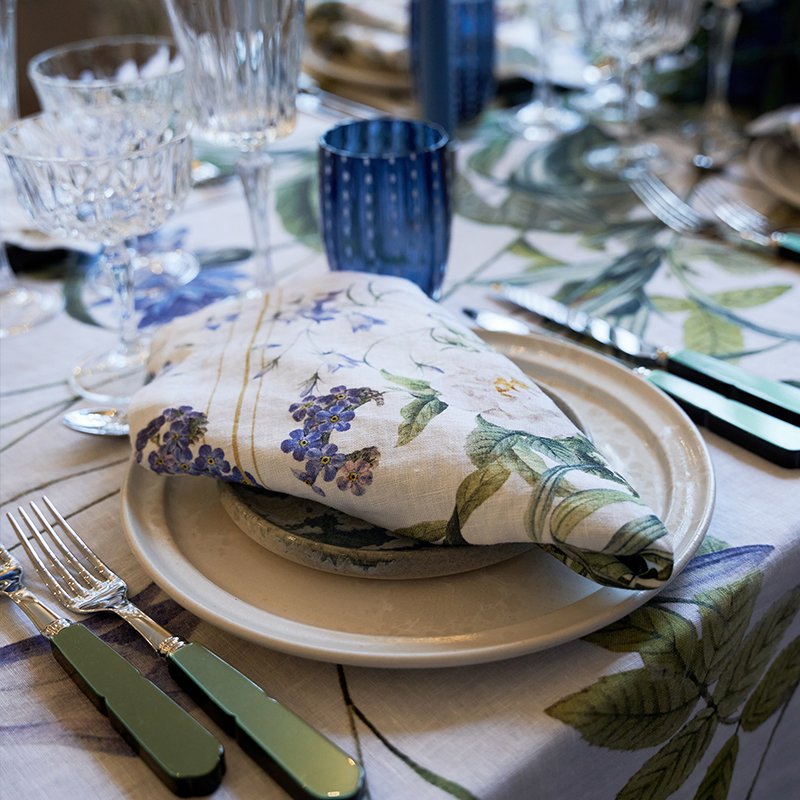 Linen napkin - Blue flower garden  JL