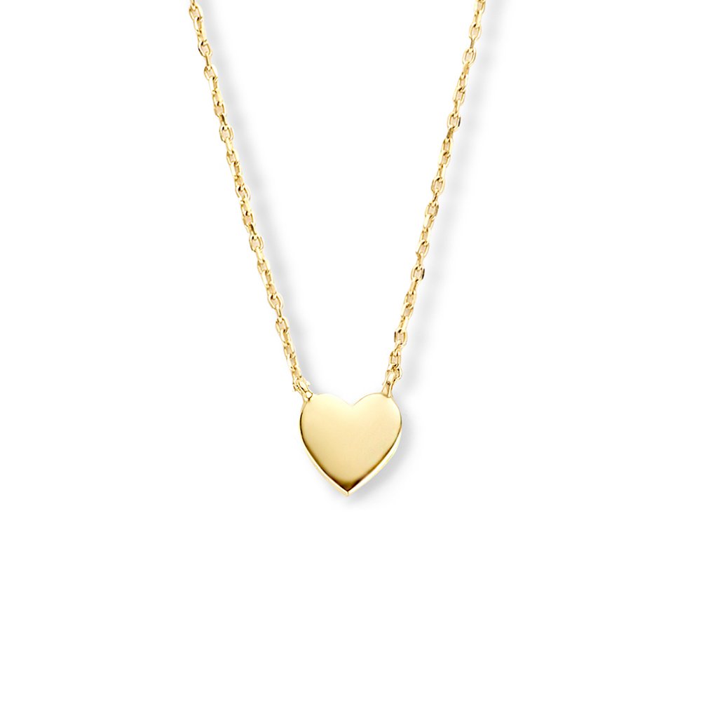 Gave til hendes nye Bling 9NBG-0241 guldhalskæde - kvinder - med fast vedhæng - hjerte - 6 mm - 38 + 2,5 + 2,5 cm - 14 karat - guld