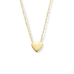 Regalo para ella New Bling 9NBG-0241 Collar de Oro - Mujer - Con Colgante Fijo - Corazón - 6 mm - 38 + 2,5 + 2,5 cm - 14 Quilates - Oro