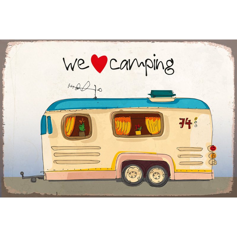 Blechschild - Amiamo il campeggio 20x30cm