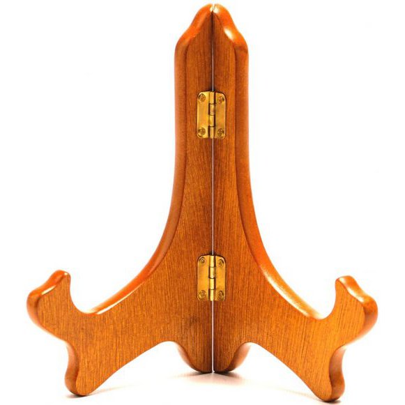 Bordenstandaard goudkleurig hout