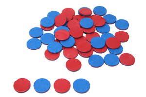 Reversible Plates (Red/Blue) (50 pieces) | RE-Plastic® counting chips Learn to count