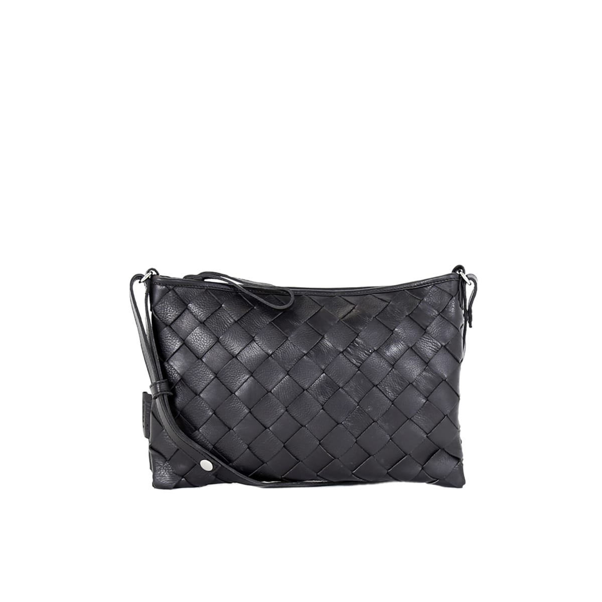 Trine Woven Clutch Large Zwart