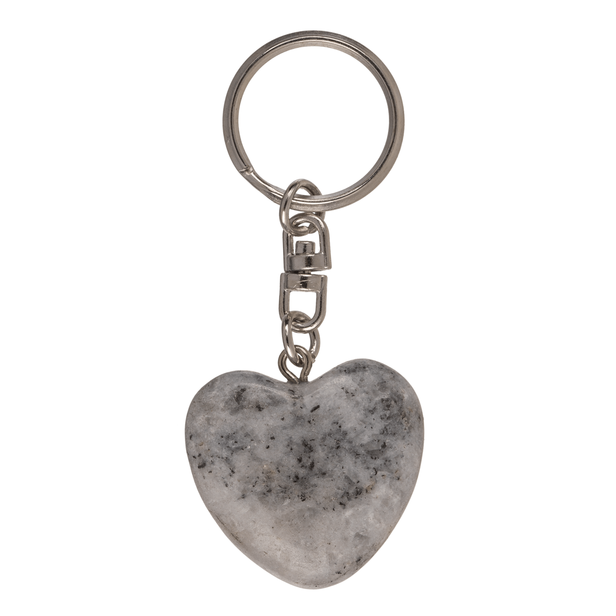 Metal Keychain, Worry Heart Natural Stones,
