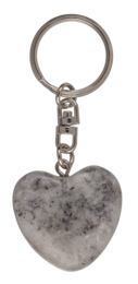 Metal Keychain, Worry Heart Natural Stones,