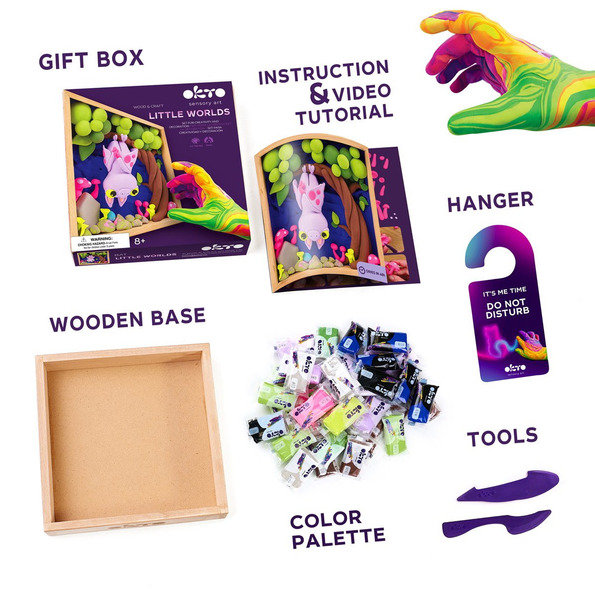 Okto Sensory Art Wood And Craft - Small World - Bat