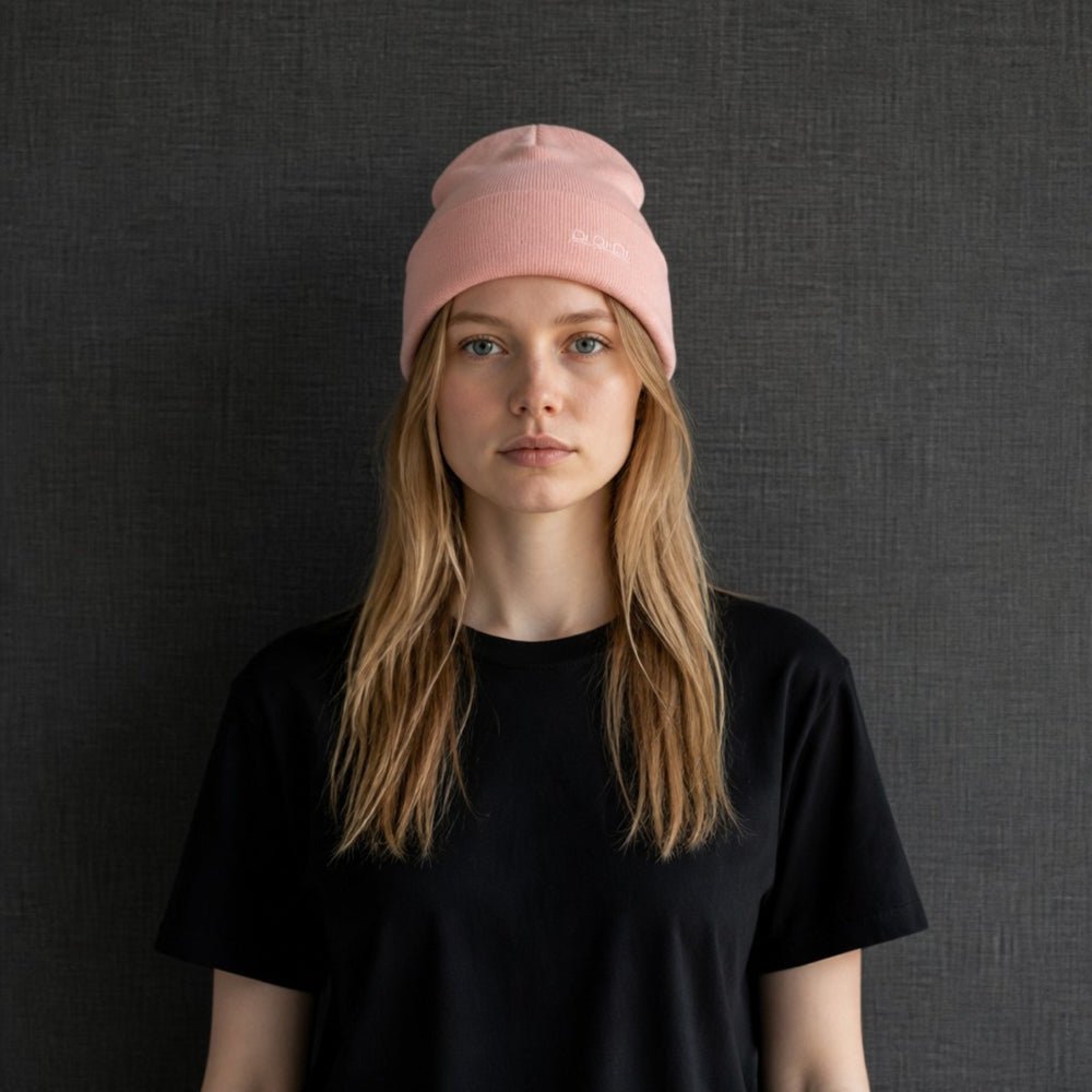 K5001AZ | ORTLES - Unisex Cap in Tubular Stockinette Knit Made in Italy. Antique pink colour