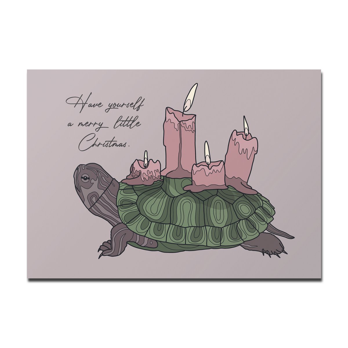 Postal Navidad Tortuga Corona Adviento