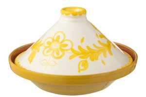 J-Line tajine Granada - keramiek - wit/geel