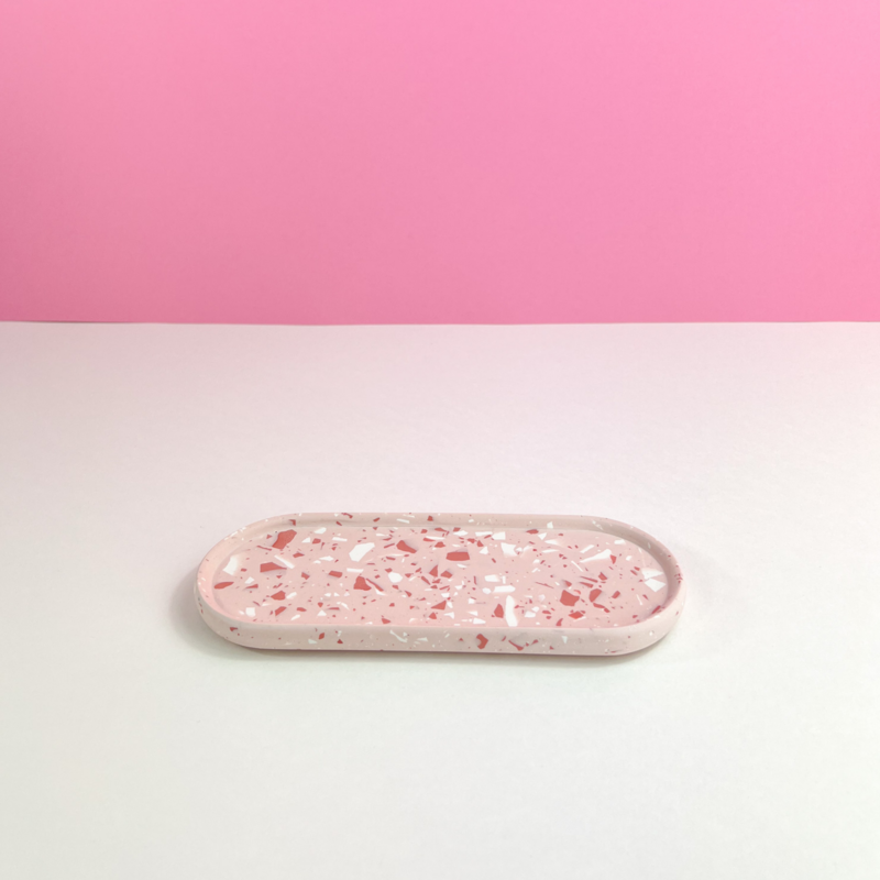 Vassoio ovale • LENGJA S • Terrazzo arrossato