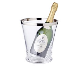 Enfriador de botellas EDZARD Reuben, cristal soplado a mano con borde de platino, altura 22 cm, diámetro 20 cm