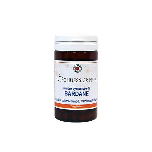 Sels biochimiques de Schuessler N°12 Calcarea sulfuricum dynamisee Sels biochimiques de Schuessler 30 gelules 300mg