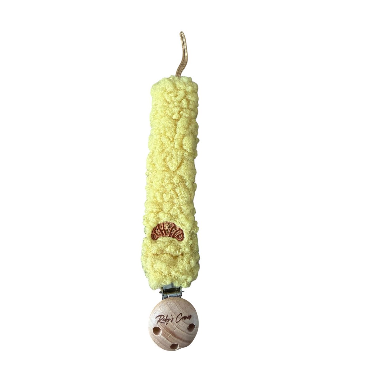 Pacifier cord Teddy - Croissant - Yellow